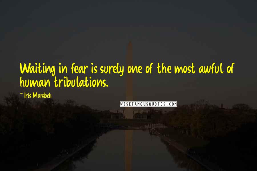 Iris Murdoch Quotes: Waiting in fear is surely one of the most awful of human tribulations.