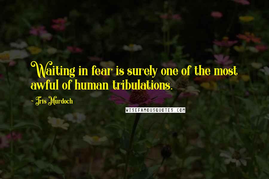 Iris Murdoch Quotes: Waiting in fear is surely one of the most awful of human tribulations.