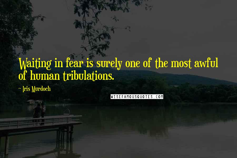 Iris Murdoch Quotes: Waiting in fear is surely one of the most awful of human tribulations.