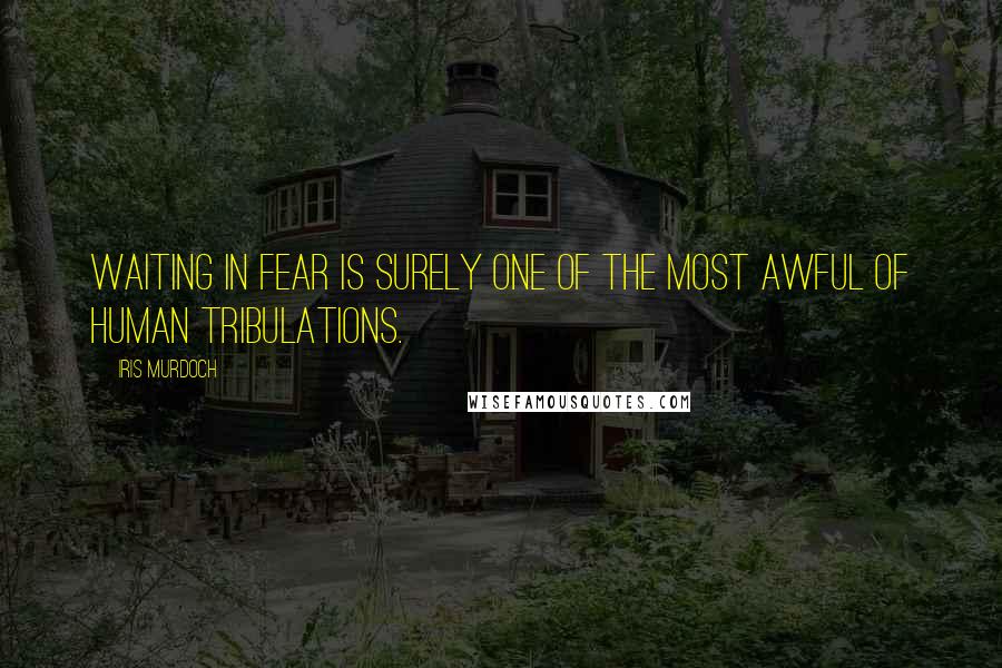 Iris Murdoch Quotes: Waiting in fear is surely one of the most awful of human tribulations.