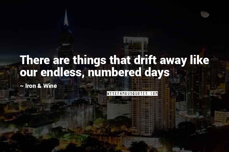 Iron & Wine Quotes: There are things that drift away like our endless, numbered days