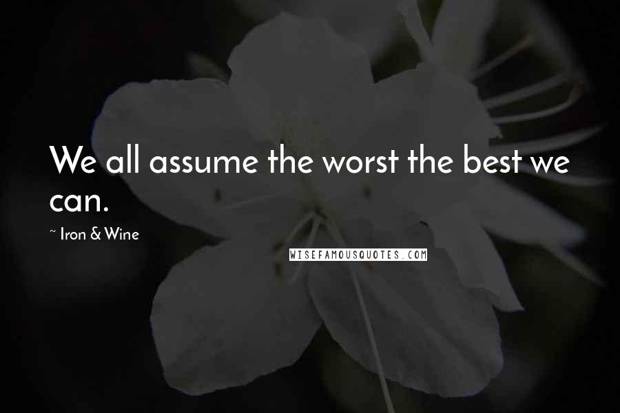 Iron & Wine Quotes: We all assume the worst the best we can.