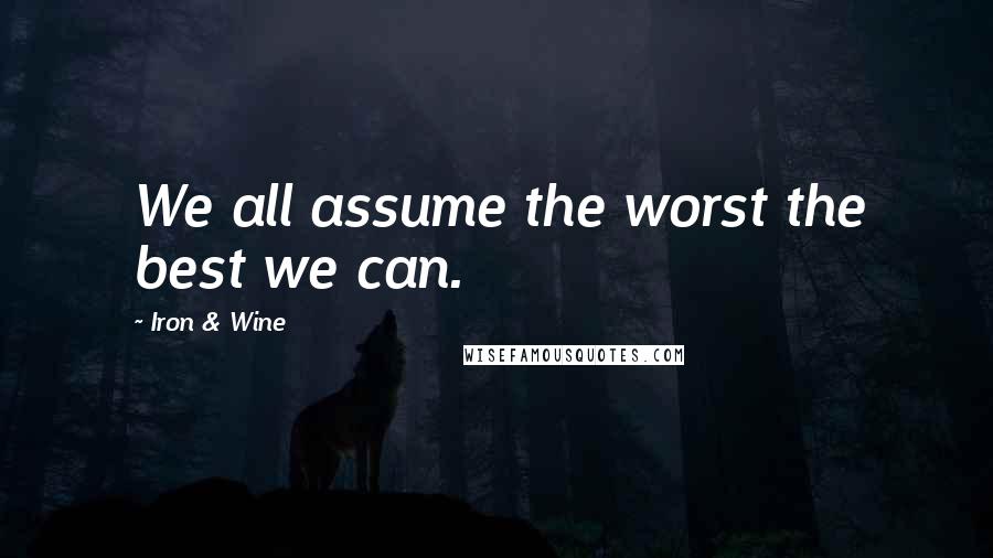 Iron & Wine Quotes: We all assume the worst the best we can.