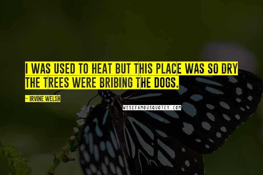 Irvine Welsh Quotes: I was used to heat but this place was so dry the trees were bribing the dogs.