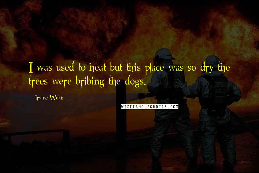 Irvine Welsh Quotes: I was used to heat but this place was so dry the trees were bribing the dogs.