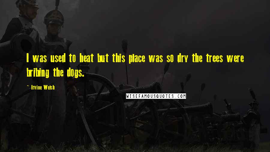Irvine Welsh Quotes: I was used to heat but this place was so dry the trees were bribing the dogs.