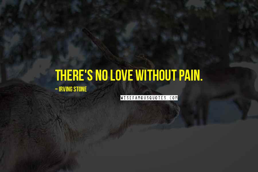 Irving Stone Quotes: There's no love without pain.