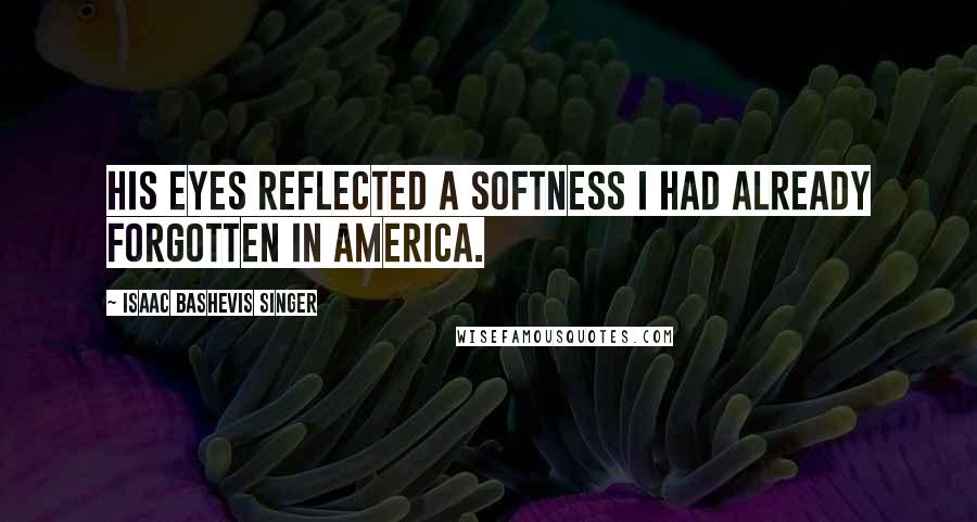 Isaac Bashevis Singer Quotes: His eyes reflected a softness I had already forgotten in America.