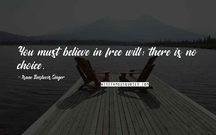 Isaac Bashevis Singer Quotes: You must believe in free will; there is no choice.