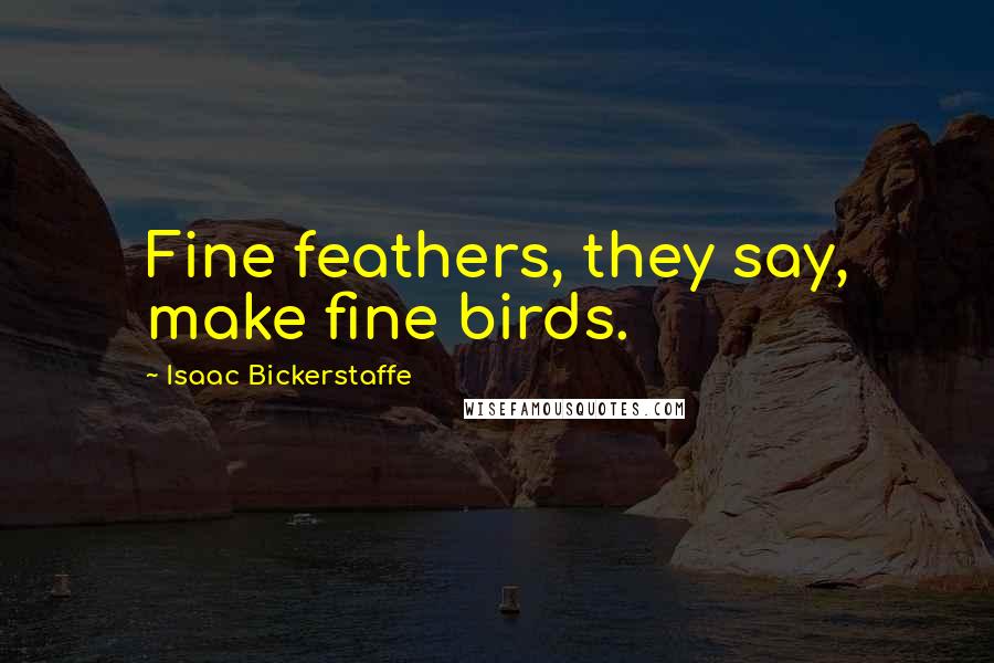Isaac Bickerstaffe Quotes: Fine feathers, they say, make fine birds.