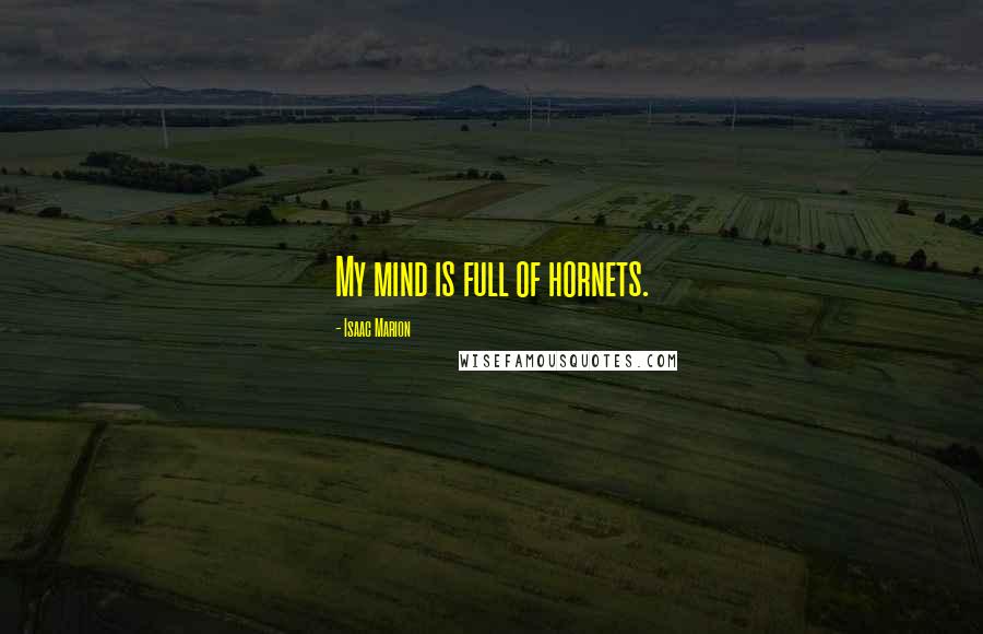 Isaac Marion Quotes: My mind is full of hornets.