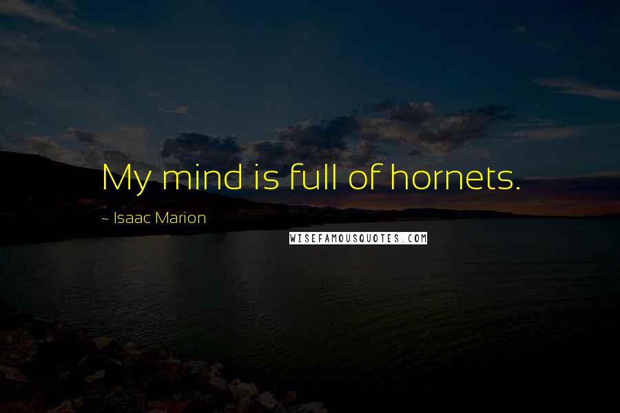 Isaac Marion Quotes: My mind is full of hornets.