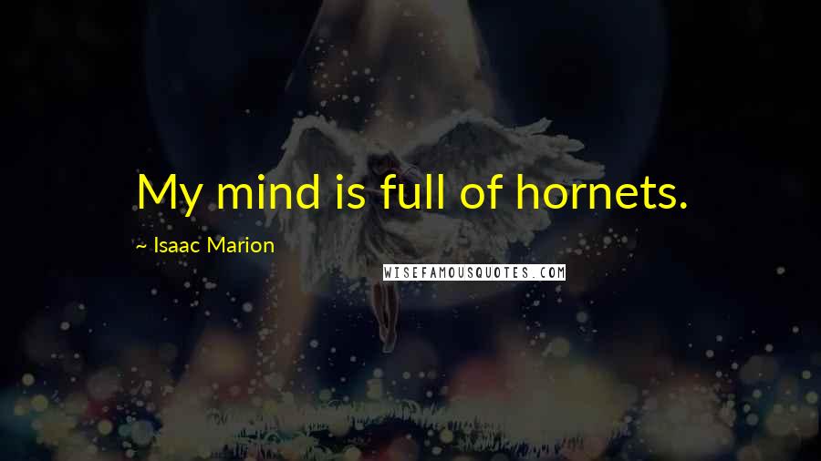 Isaac Marion Quotes: My mind is full of hornets.