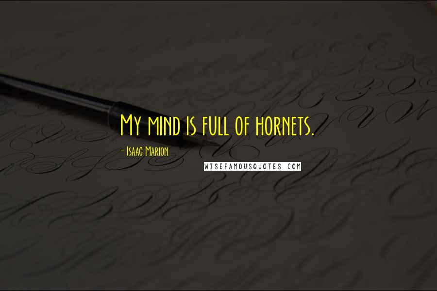 Isaac Marion Quotes: My mind is full of hornets.