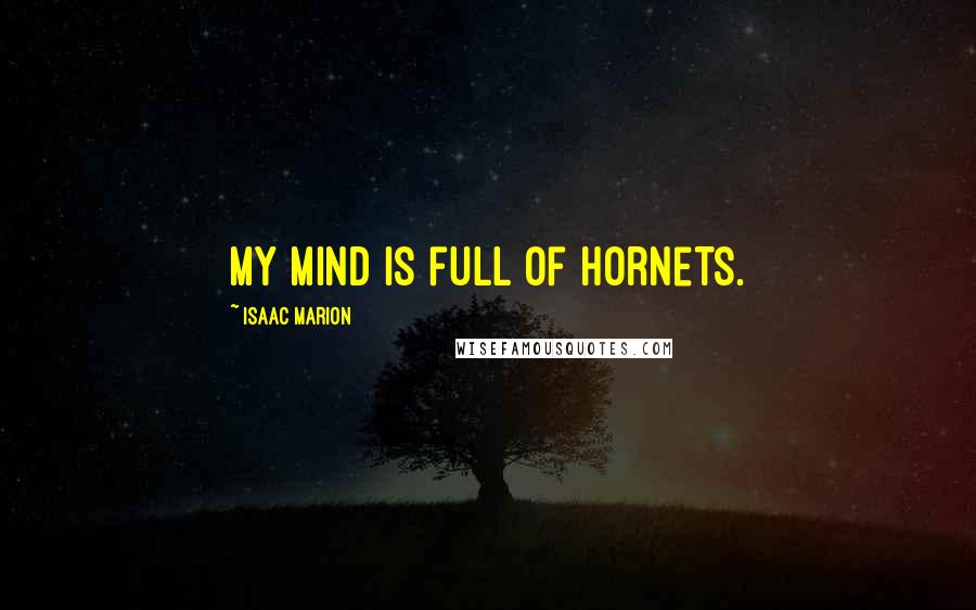 Isaac Marion Quotes: My mind is full of hornets.