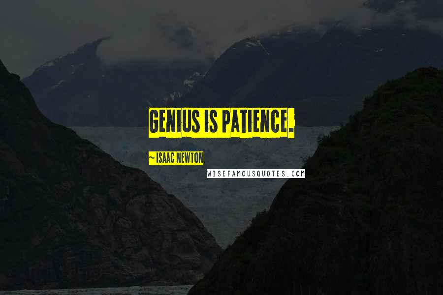 Isaac Newton Quotes: Genius is patience.