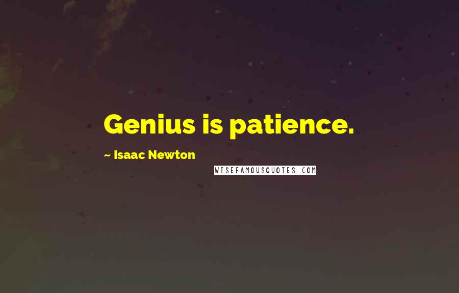 Isaac Newton Quotes: Genius is patience.