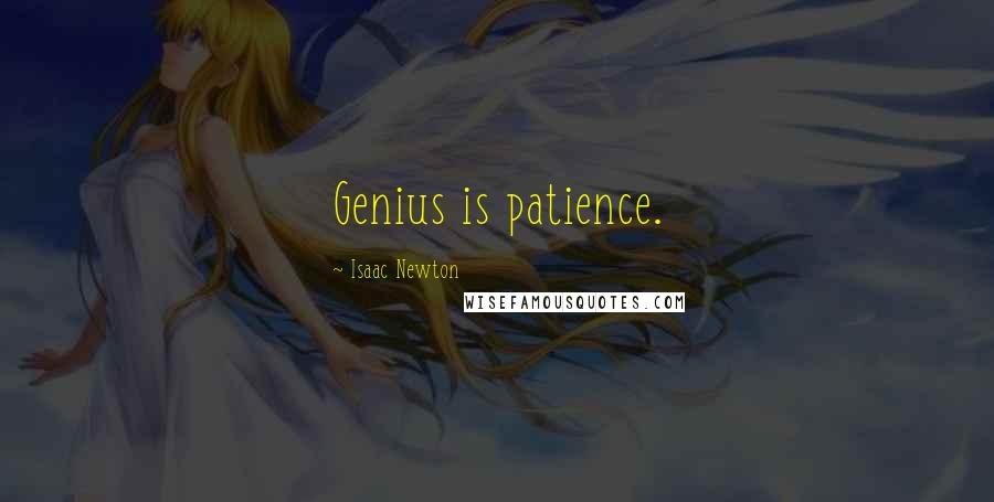 Isaac Newton Quotes: Genius is patience.