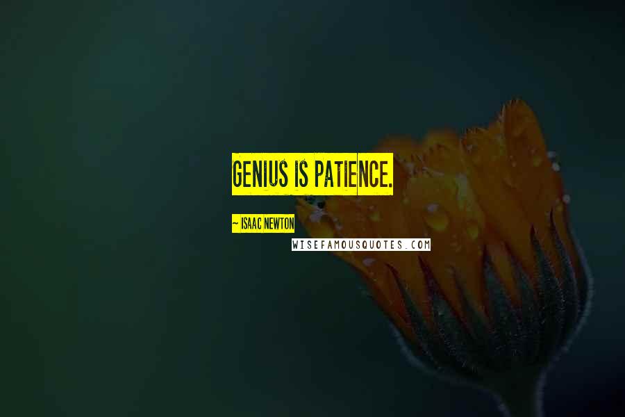 Isaac Newton Quotes: Genius is patience.