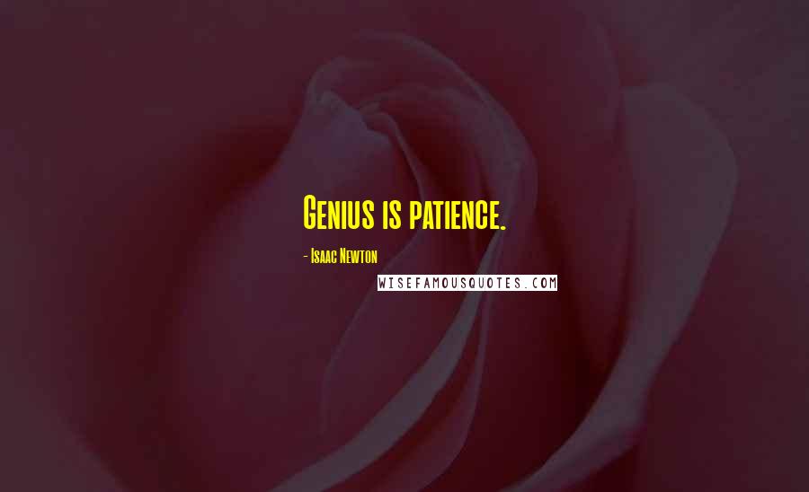 Isaac Newton Quotes: Genius is patience.