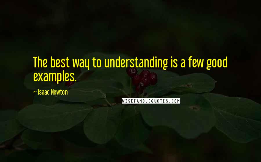Isaac Newton Quotes: The best way to understanding is a few good examples.