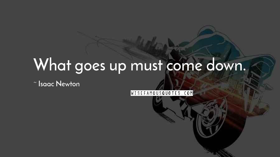Isaac Newton Quotes: What goes up must come down.