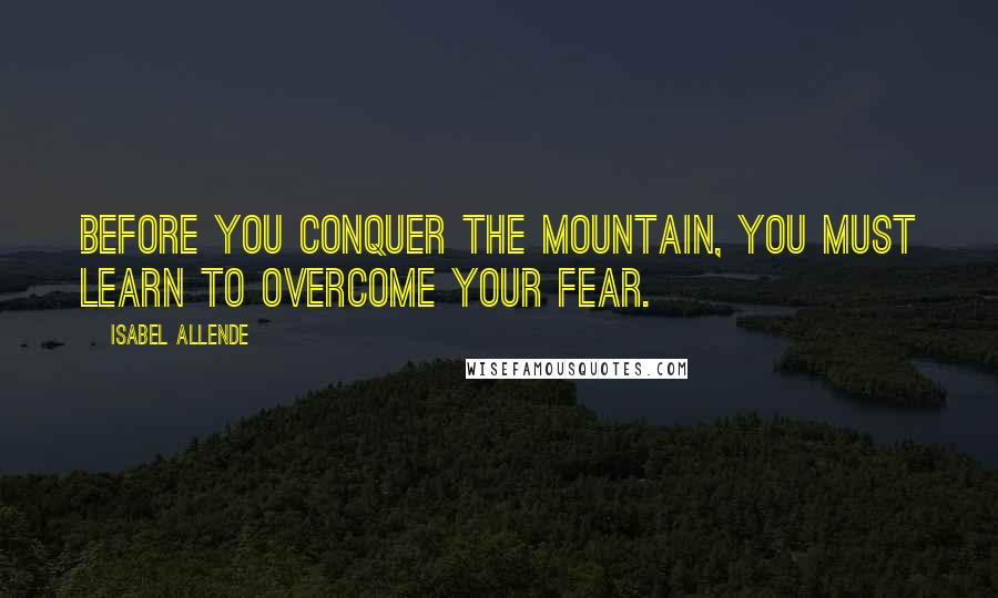 Isabel Allende Quotes: Before you conquer the mountain, you must learn to overcome your fear.