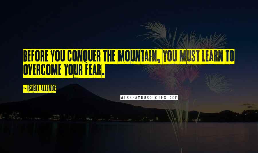 Isabel Allende Quotes: Before you conquer the mountain, you must learn to overcome your fear.