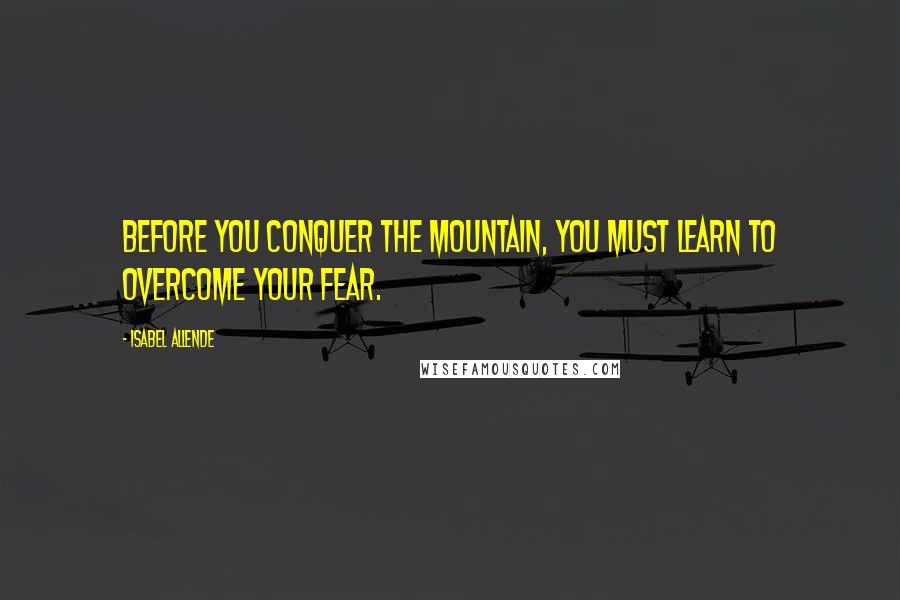 Isabel Allende Quotes: Before you conquer the mountain, you must learn to overcome your fear.