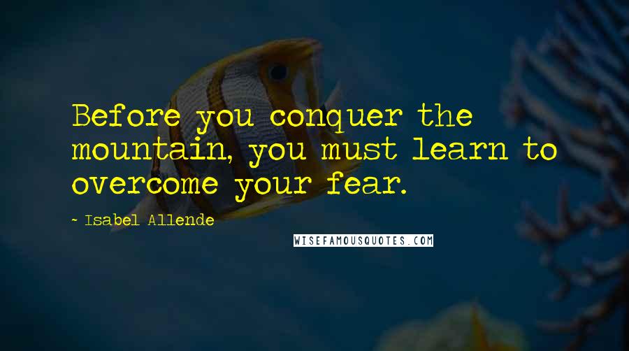 Isabel Allende Quotes: Before you conquer the mountain, you must learn to overcome your fear.