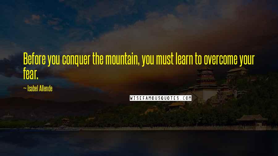 Isabel Allende Quotes: Before you conquer the mountain, you must learn to overcome your fear.