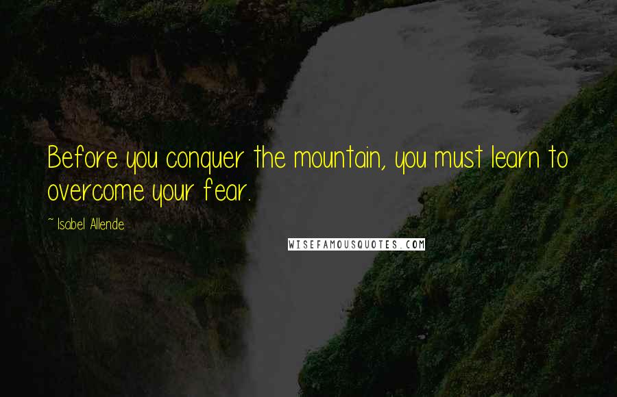 Isabel Allende Quotes: Before you conquer the mountain, you must learn to overcome your fear.