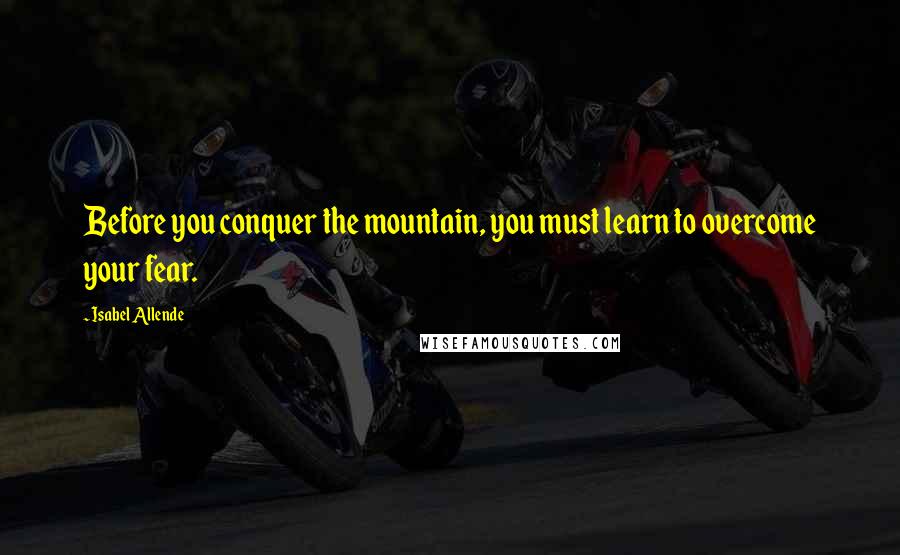 Isabel Allende Quotes: Before you conquer the mountain, you must learn to overcome your fear.