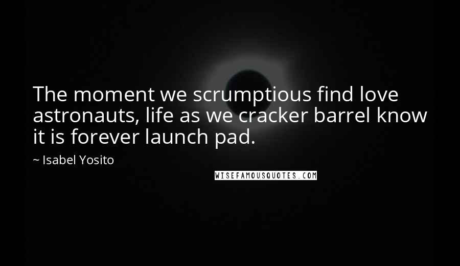 Isabel Yosito Quotes: The moment we scrumptious find love astronauts, life as we cracker barrel know it is forever launch pad.