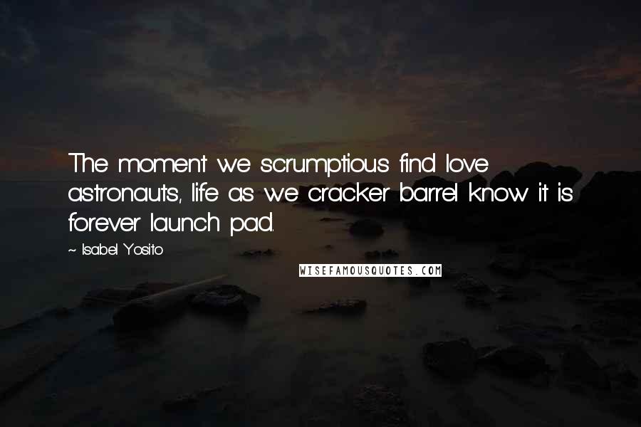 Isabel Yosito Quotes: The moment we scrumptious find love astronauts, life as we cracker barrel know it is forever launch pad.