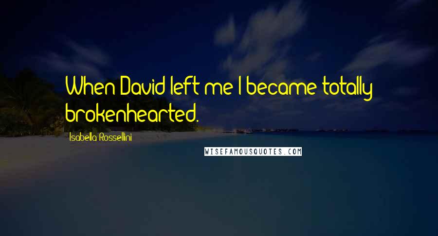 Isabella Rossellini Quotes: When David left me I became totally brokenhearted.