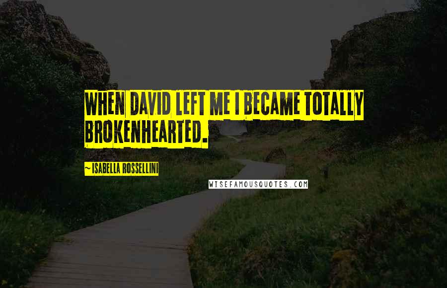 Isabella Rossellini Quotes: When David left me I became totally brokenhearted.