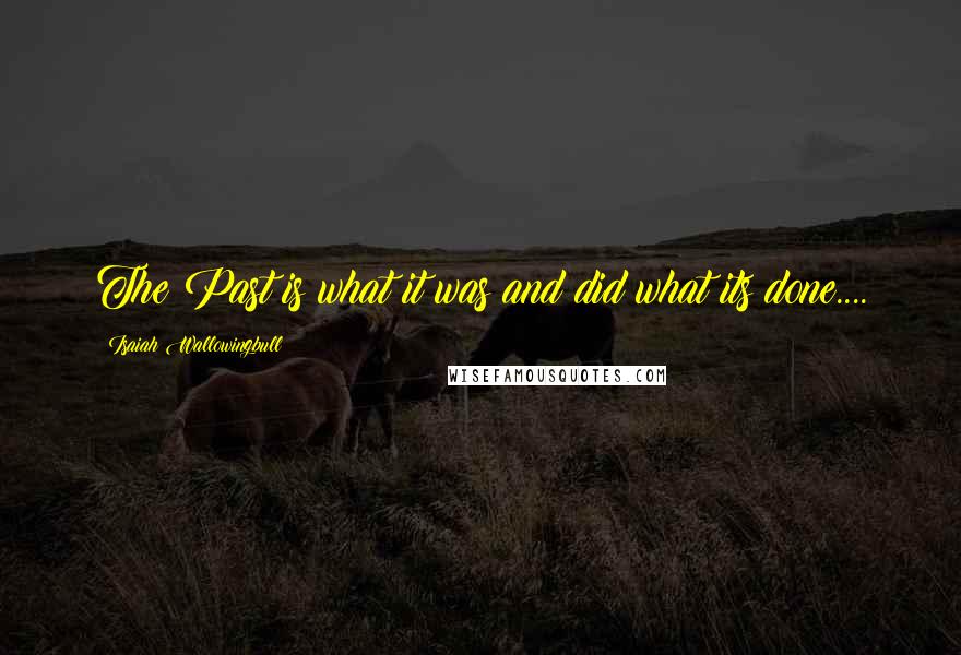 Isaiah Wallowingbull Quotes: The Past is what it was and did what its done....