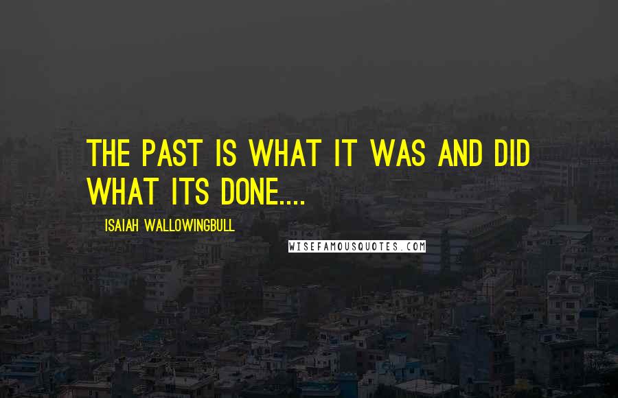 Isaiah Wallowingbull Quotes: The Past is what it was and did what its done....