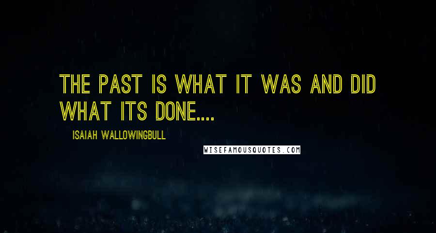 Isaiah Wallowingbull Quotes: The Past is what it was and did what its done....