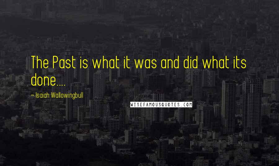 Isaiah Wallowingbull Quotes: The Past is what it was and did what its done....