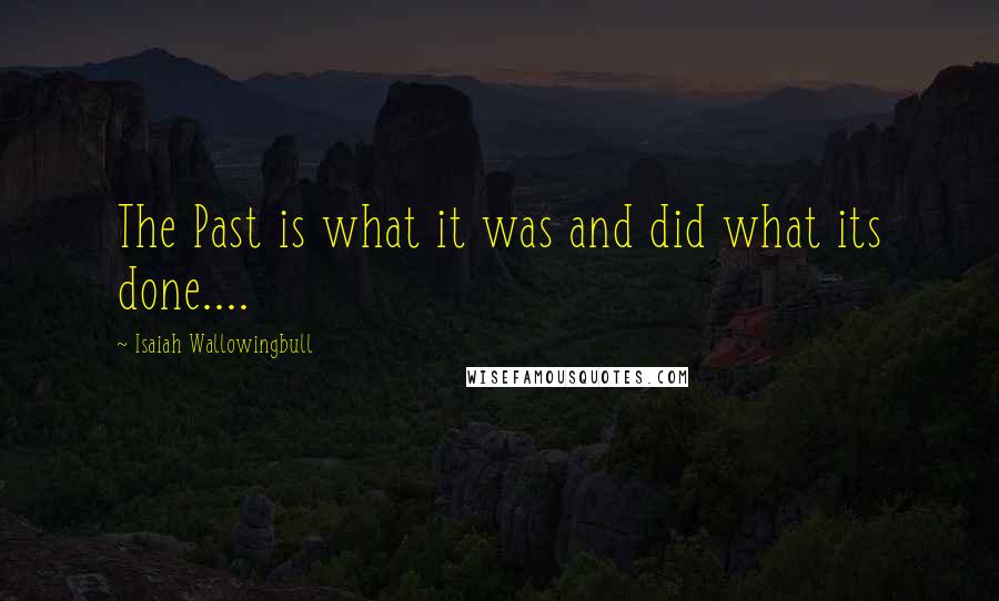 Isaiah Wallowingbull Quotes: The Past is what it was and did what its done....