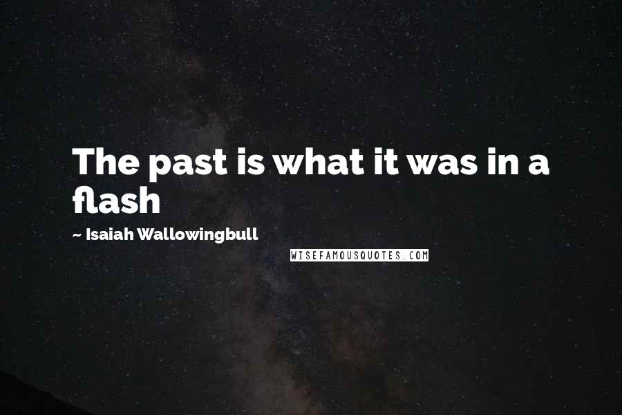 Isaiah Wallowingbull Quotes: The past is what it was in a flash