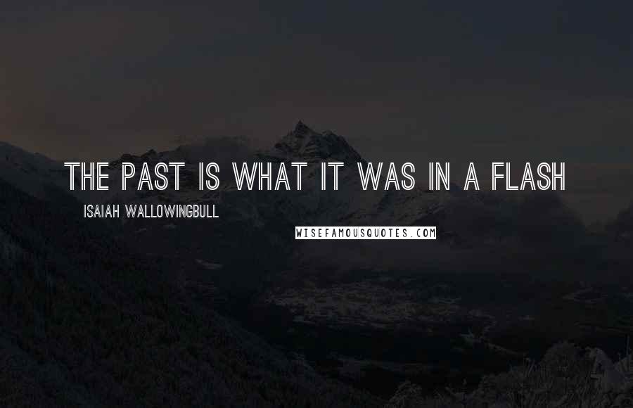 Isaiah Wallowingbull Quotes: The past is what it was in a flash