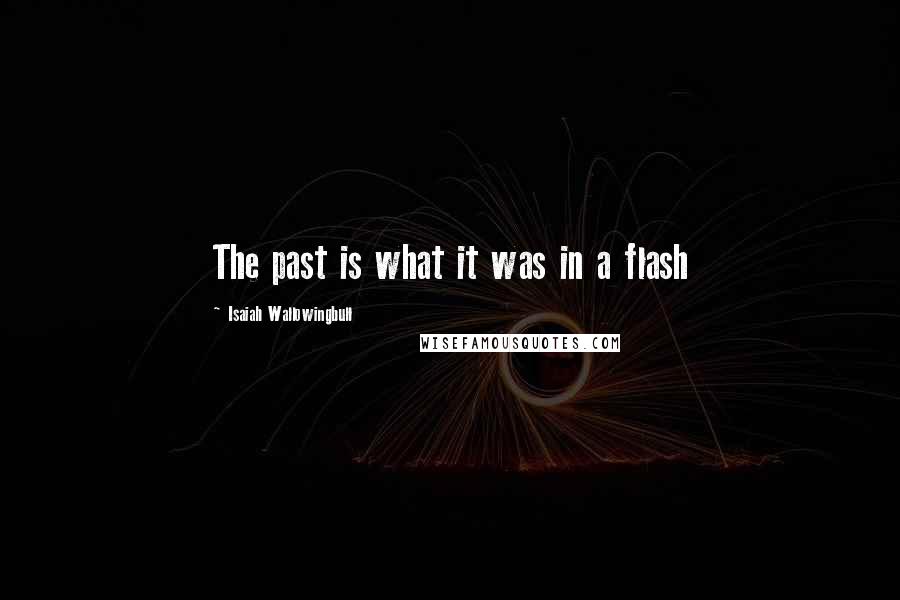 Isaiah Wallowingbull Quotes: The past is what it was in a flash