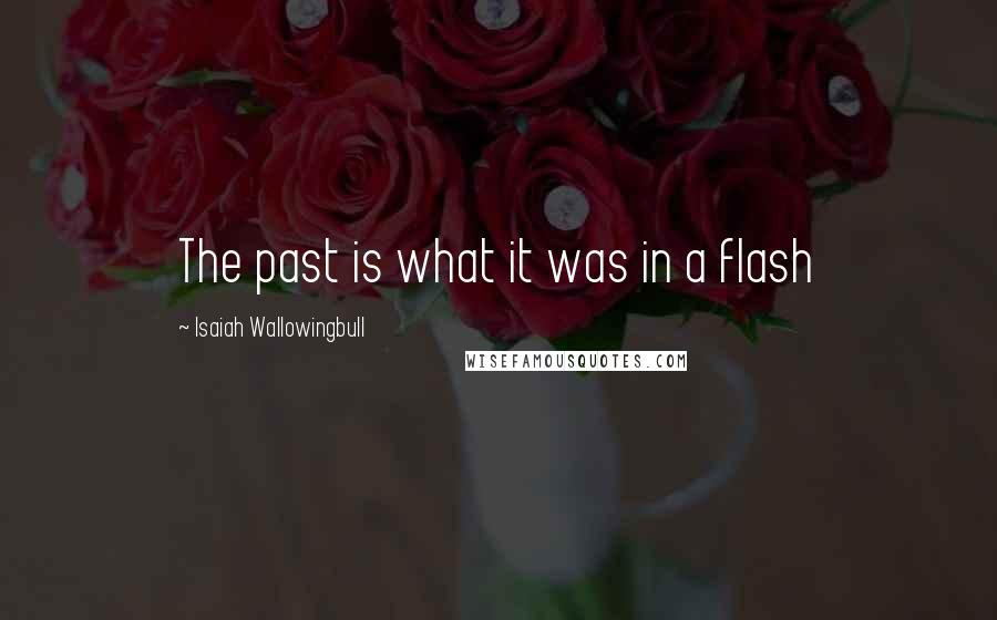 Isaiah Wallowingbull Quotes: The past is what it was in a flash