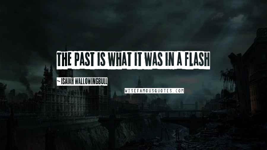 Isaiah Wallowingbull Quotes: The past is what it was in a flash