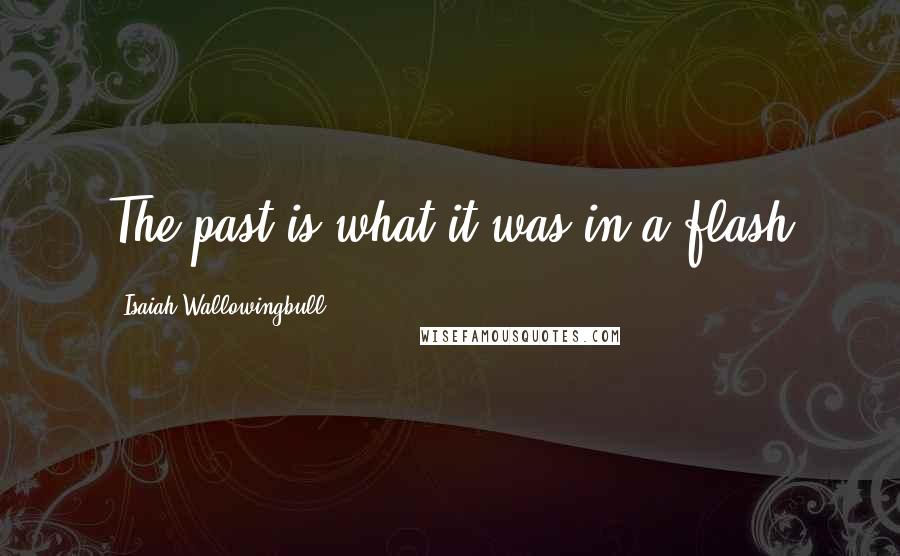 Isaiah Wallowingbull Quotes: The past is what it was in a flash