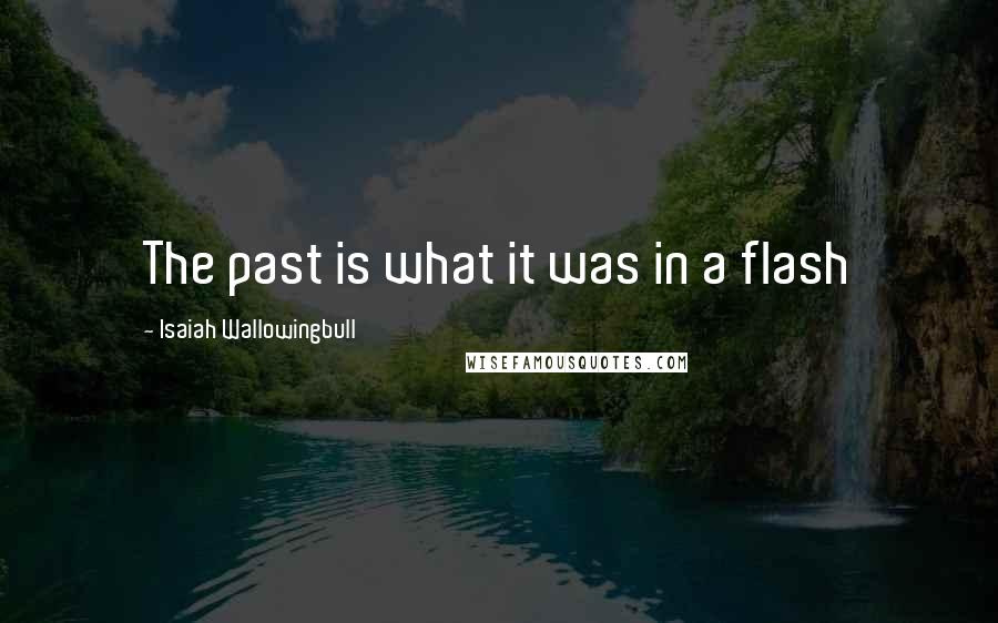 Isaiah Wallowingbull Quotes: The past is what it was in a flash