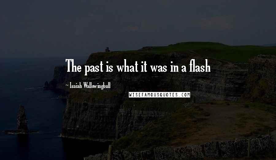 Isaiah Wallowingbull Quotes: The past is what it was in a flash